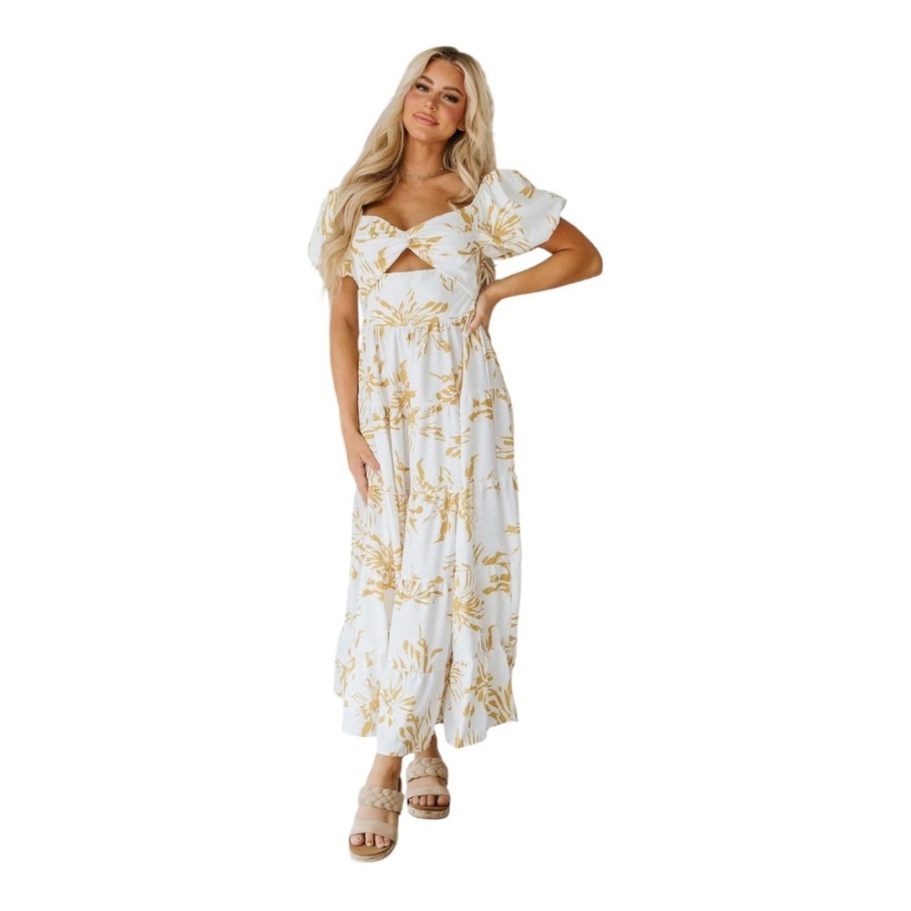 NWOT Liam & Co Rumi Bubble Sleeve Maxi Dress Size XL